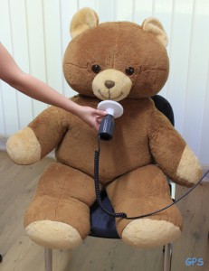 Teddy bei der Lungenfunktion