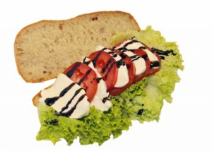 Ciabatta - Salat-Tomate-Käse sind gesund